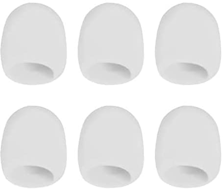 Mikrofon-Abdeckung aus Schaumstoff, für Handmikrofon, Windschutz, Weiß, 6 Stück