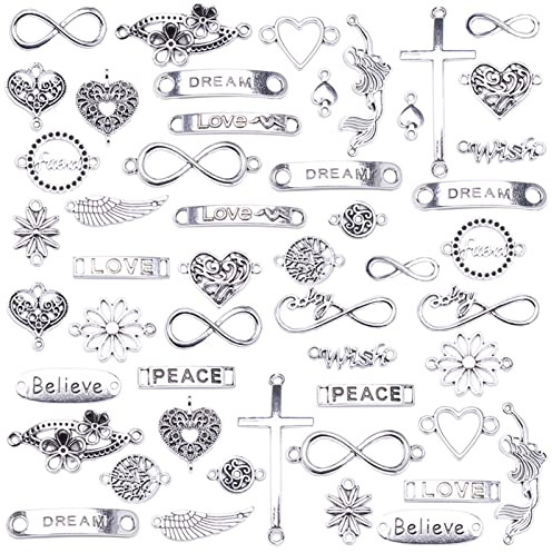 HERZWILD Schmuckverbinder Metall gemischte charms anhänger set DIY Schmuckanhänger Unendlichkeitszeichen Anhänger Herz Schmuckverbinder DIY Basteln Charms
