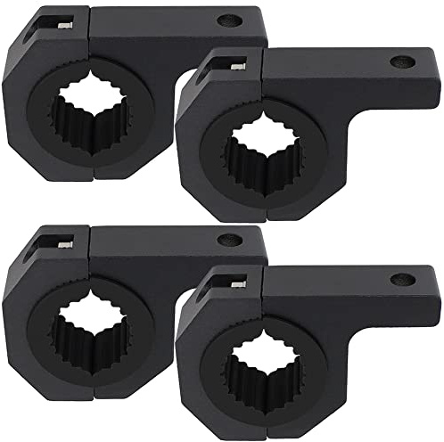 Universal Bull Bar Clamp Mounting Kit-4PCS Heavy Duty LED Light Bar Brackets for 1.38/1.5/1.57/1.77/1.97 Tubes, Fits Roof Roll Cage, Bumper, Off-Road Driving Lights