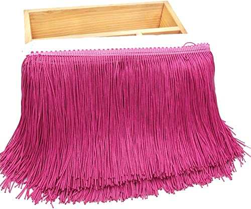 Duories 10 metros de 15 cm de seda, flecos, borla, flecos, cinta decorativa, accesorio de costura para manualidades, ropa, disfraces, costura, decoración, rosa