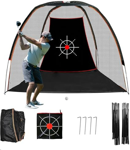 Kapler Golf Practice Net 8x7FT Black for Garden | For beginners and golf enthusiasts practising at home.