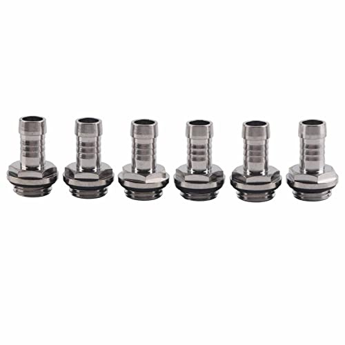 Tiiyee Raccordo Filettato G1/4, Raffreddamento ad Acqua Adattatore da Portagomma Industriale a Raccordi per Tubi Collegare il Tubo Flessibile del Serbatoio Radiatore Collegamento 6 Pezzi (9 mm)