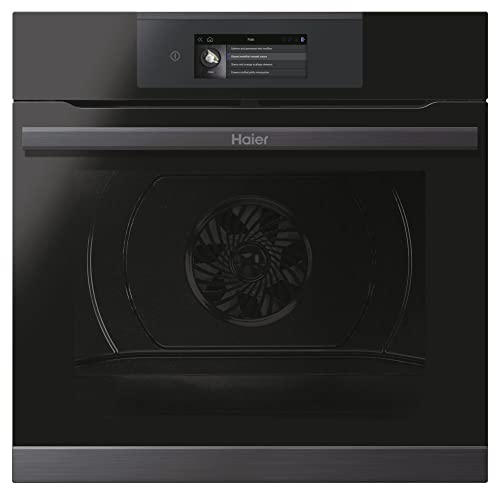 Haier I-TOUCH SERIE 4 HWO60SM5T5BHD Einbaubackofen/Nische 60 cm/Wi-Fi Funktion/Katalyse- & Hydrolytic-Reinigung / 14 Funktionen, Schwarz