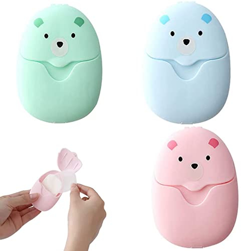 JEOPKO 3Pcs Disposable Soap Paper,Disposable wipes，Foaming Paper Flakes Portable Travel Sheets for Camping Hiking Outdoor Cleaning Hand，150