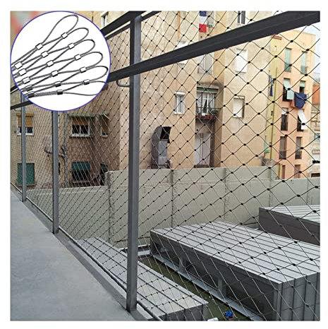 LXBAMKEA Rollo De Malla De Alambre Galvanizado, Acero Inoxidable Malla De Jardín, Flexible Malla De Cables Límite De Protección, Red Anticaída, Escaleras Balcón Granja Valla Decorativa (Color : Silve
