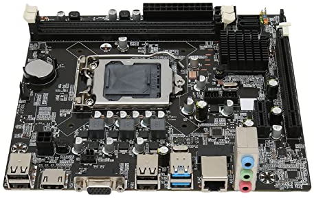 ciciglow DDR3 Mainboard, LGA1155 CPU M ATX Motherboard for Intel Core I7/i5/i3 Dual Channel DDR3 Desktop Motherboard 100M Network Card, 5.1 Channel Sound Card