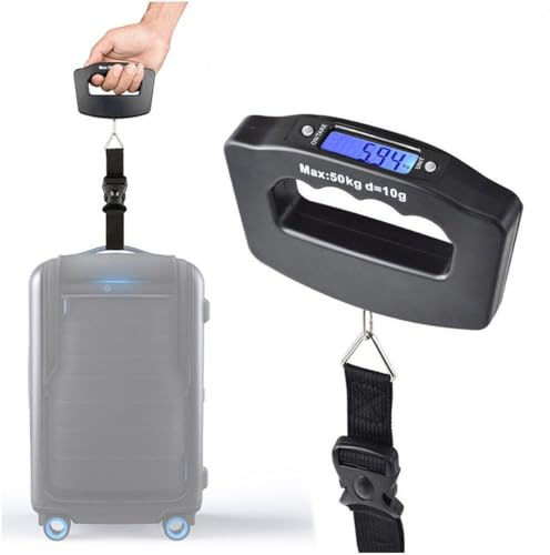 Gocob Luggage Scale Portable Digital Weight Scale for Travel Suitcase Weigher with Tare Function 110 Lb/ 50Kg Limit, Black