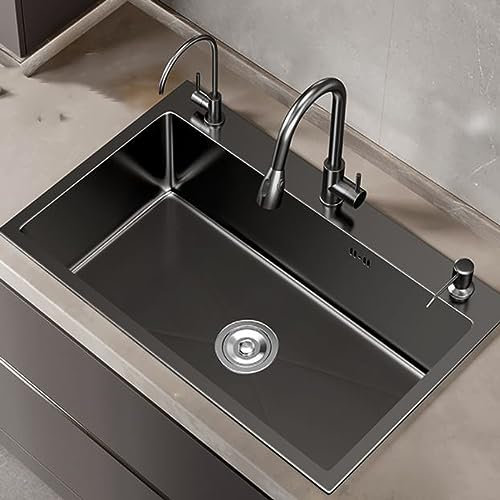 Lavello da cucina Lavabo sottopiano in acciaio inossidabile nano-craft a fessura singola fatto a mano Lavabo sottopiano Lavabo Lavabo Lavabo (680x450mm)