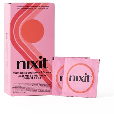 nixit Condoms | Ultra-Thin & Lubricated | No UTI Causing Chemical Irritants | Free from Toxins, Parabens, Spermicide, Glycerin & Fragrances | Vegan-Friendly Latex | 53mm Wide, 190mm Long (12 Count)