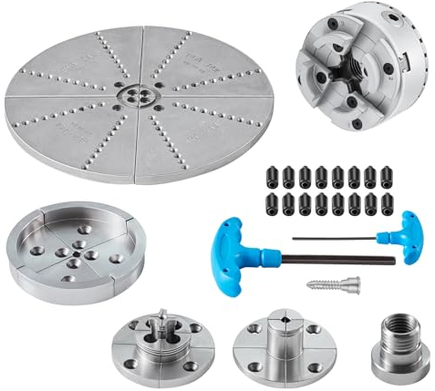 VEVOR KP965 Drehbankfutter 5 Backentypen φ96mm Backenfutter aus 45# Klemmbereich 32–70mm Spannfutter-Innengewinde M33 x 3,5 TPI Drehbank Drechselfutter Drehmaschinenfutter