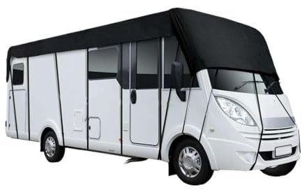 Wasserdichte Wohnwagenabdeckung, wasserdichte Wohnwagenabdeckung, 210D Oxford-Tuch, Wohnmobil-Top-Abdeckung, Dachschutz für Wohnwagen, Reiseanhänger, 6,5 m x 3 m, 7,5 m x 3 m, 8,5 m x 3 m, Schwarz