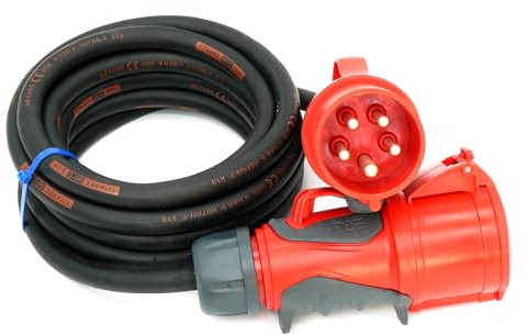CEE Starkstromkabel (1,5m-50m) 32A Verlängerungskabel Titanex H07RN-F 5x4mm² mit PCE Grip Stecker und Kupplung, Business-Line von Event-Kabel (40 Meter)