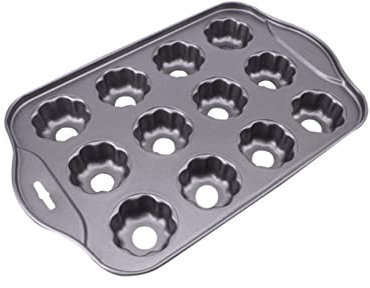 12 Stück Blumenbackform mit Herausnehmbarem Boden aus Heavy Carbon Steel