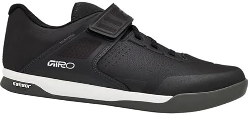 Giro Chamber III Chaussures VTT Homme, Légères et Fines, Transfert de Puissance Optimal, Fermeture Velcro, Semelle Caoutchouc Sensor, Plaque DH Compatible SPD, Recul 10 mm,Black, Taille : 48