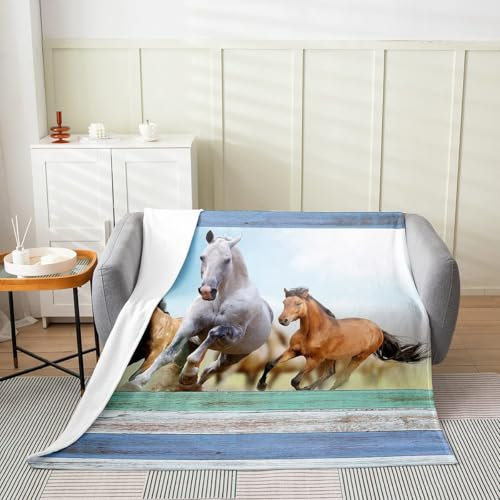 Kuscheldecke Pferd Flauschig,Lauschig,Weich Und Warm,Hohe Qualität,Weihnachts Wolldecke,Grosse Winterdecke Über Bett Oder Sofa,Weiche Decke Für Reisen Camping