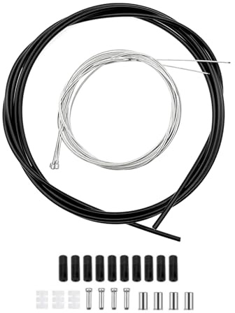 JZK Bicycle Shifter Cable and Transmission Cable kit, Cycle Brake Cable Set, Cycling Road Gear Shift Inner and Outer Cable Set, derailleur Cable Hose kit for Mountain MTB Road Bike Repair