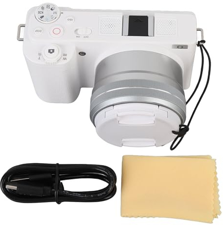 Fotocamera Digitale 4K Videocamera Compatta da 64 MP Zoom 12X Schermo IPS da 3 Pollici Fotocamera da Viaggio Portatile Anti-vibrazione per Principianti