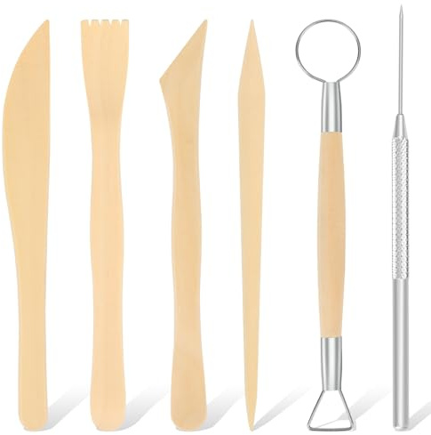 Bomtop 6 Pezzi Strumenti per Modellare Argilla, Strumenti Argilla, Attrezzi Ceramica, Sculpture Tools Set, Kit Ceramica Fai da Te Perfetta per Professionisti o Principiant