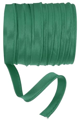 YELARXI Nastro sbieco per piping maxi, 4,5 m di nastro con corda per piping con bordo in raso, adatto per cucito, guarnizioni per abbigliamento, lavori artigianali e decorazioni - (Verde scuro)