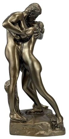 Statua del bacio di Ferdinand Lepcke 30,5 cm | Scultura in bronzo di coppia | Arte in marmo fuso a mano - Grecia