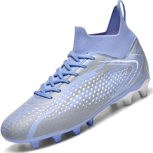 situkeke Botas de Fútbol Hombre Zapatos de Fútbol Tacos de Fútbol Adolescentes para Césped con Clavos Niño para Entrenamiento,Purple,EU43