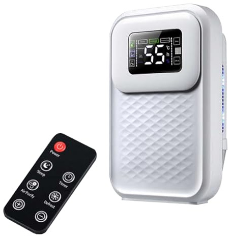 Deumidificatore domestico, serbatoio dell'acqua da 1,5 litri,telecomando a infrarossi,display digitale,scarico con tubo flessibile,modalità sleep.Adatto per bagni e camere da letto