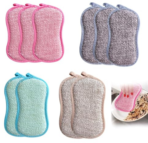 LZPLJLWS Esponjas de Cocina 10 Unidades limpiadoras de Platos Multicolor de Alta Densidad para Uso Diario en Fregadero y encimera doméstica