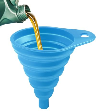 Xibao Embudo Gasolina de Coche,Embudo Aceite Motor,Cuello Flexible,Accesorios para Coche,Ideal para Rellenar Aceite de Coche,Engranajes,Aceite de Motocicleta y Otras Tareas de Mantenimiento (Azul)