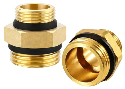 Messing Reduziernippel, G1 x G3/4 AG/AG Doppelnippel Reduziert, G1 auf G3/4 Zoll Adapter, Beidseitig Außengewinde Messing Fitting für Trinkwasser geeignet und Wasserrohr Reduzierstücke