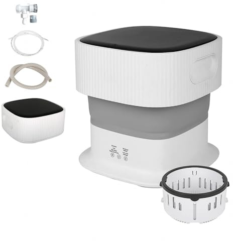Mini lavatrice portatile, lavatrice pieghevole, piccola lavatrice pieghevole con asciugatrice centrifuga, per viaggi, appartamento, calzini, biancheria intima (blu, 14 l)