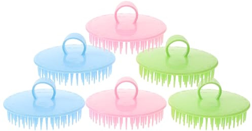 TOBBOMEY 6 Stück Haar Kopfhaut Massagebürste für Erwachsene Sanfter Shampoo Scalp Scrubber Tiefenreinigende Duschbürste in Blau Grün Fördert Durchblutung und Entspannung