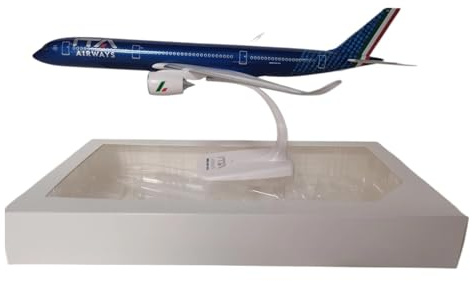 Kit De Modelo Avión Fundido A Presión A350 Italia Escala 36 Cm ABS para Construir Y Decorar La Sala Estar Aficionados Militares