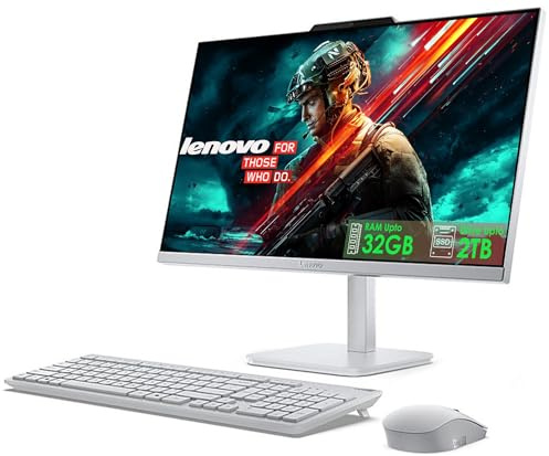 Lenovo All in One Desktop with Intel Ultra-Fast 4-Core CPU| 24 inch Full HD Display| 16GB RAM, 1TB PCIe SSD| Wi-Fi 6| Bluetooth| USB, Ethernet Port| Windows 11 | HDMI Out| Wireless Keyboard & Mouse