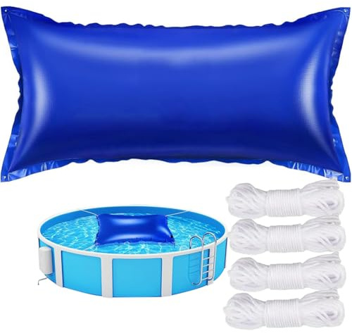 WAYRGN Poolkissen Winter 120x240cm,Pool Kissen für den Winter,Winterkissen Poolabdeckung,Luftkissen Pool 420 g/m²,Frost- & Chlorbeständig Pool Kissen Überwinterung mit Seil (120x240cm)