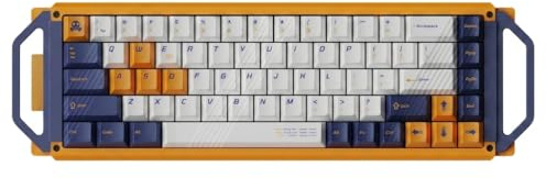 DRY STUDIO Mecha 65 Wireless Custom Mechanical Gaming Keyboard, 68-Key Low Latency Esports Tri-Mode 2.4G Bluetooth Wired, Hot-Swap Switch, High-End RGB Gaming Accessories for PC & Mac, Strike Yellow