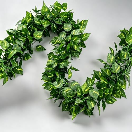 Artificial Ivy Garland, Fake Ivy Vines with Dense Leaves & Thick Vine | 2.4m Each, 5-Pack for Wall Decor, Outdoor Fence, Party Backdrop, Realistic Greenery