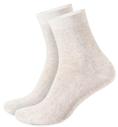 FlaxSox Chaussettes fines et respirantes en lin bio pour femmes, lot de 3 paires (Medium)
