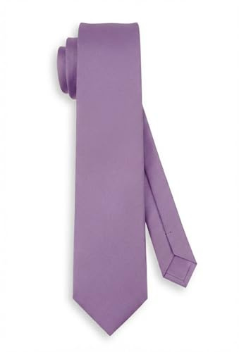 TigerTie Corbata de diseño, monocolor, ancho de corbata de 7,5 cm Color lila oscuro. Talla única
