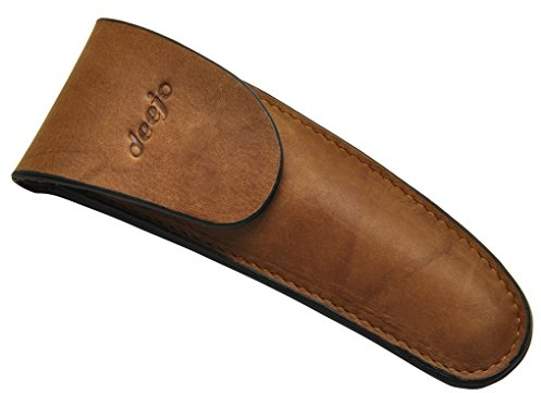 deejo - Étui de Ceinture en Cuir pour Couteaux 37g, Naturel - Design et Cuir Véritable - Protection Optimale pour Couteau de Poche, Pliant, Multifonctions