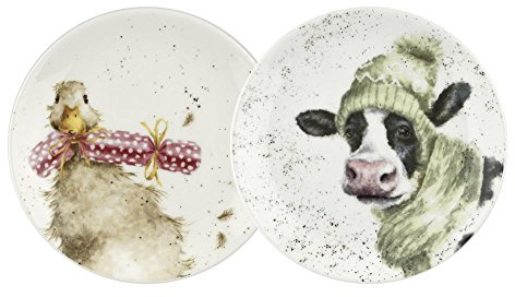 Royal Worcester, Coupe Plate S/2 (Cow & Duck), Multi-Coloured