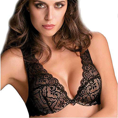 Love And Bra - Reggiseno a Balconcino Bralette in Pizzo Modello Michelle (Nero, 3)