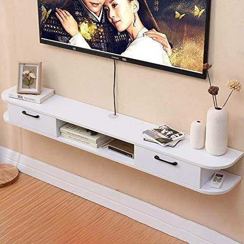 Uvency Wall Mounted Tv Cabinet, Environmental Protection Floating Tv Stand, Hanging Tv Cabinet Router Set-Top Box Rack/A / 100Cm/140Cm a/a