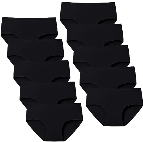 Domee Culotte Shorty sous-vêtement Coton Ado Fille Lot de 10 Noir 14-15 Ans ((Taille Fabricant: XL)