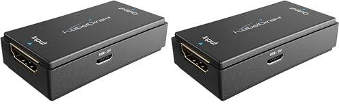 KabelDirekt – HDMI 2.0 aktiver Repeater (Signal-Verstärker, UHD 4K/60Hz, HDR, YUV 4:4:4, max. 50m Reichweite, HDCP 2.2, Buchse-Buchse) (Packung mit 2)