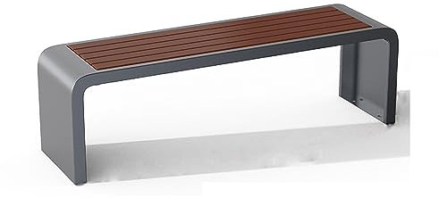 Gartenbank für 2–3 Personen, Terrassenbank ohne Rückenlehne, Außenbank aus Stahl, Tragkraft 400 kg, perfekte Parkbank für Veranda, Terrasse, Hof, langlebiges und Komfortables Design (Farbe: