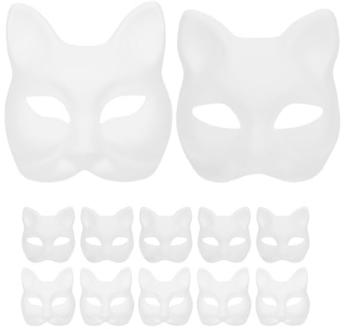 Operitacx 10 Stück Leere Papiermasken Zum Bemalen – Unisex Blanko Masken Für Diy Kreative Designs Karneval Maskerade Und Kinderrollenspiele