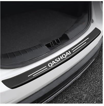 Generico Fibra Carbonio Protezione Paraurti Posteriore Striscia Pellicola per Nissan Qashqai，Adesivo Battitacco Porta Baule Auto Accessori