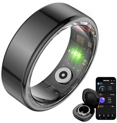 KSIX Saturn - Anello intelligente per uomo e donna con monitoraggio delle attività, passi e calorie, smart ring che misura ossigeno nel sangue, cardiofrequenzimetro, controllo del sonno, 3 giorni di