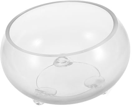 COSMEVIVI Glass Fish Tank Glass Vase for Betta Fish Planter Office Desk Lotus Bowl Planter