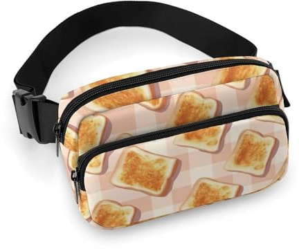 Sac banane à imprimé toast mignon pour femme, sac banane tendance